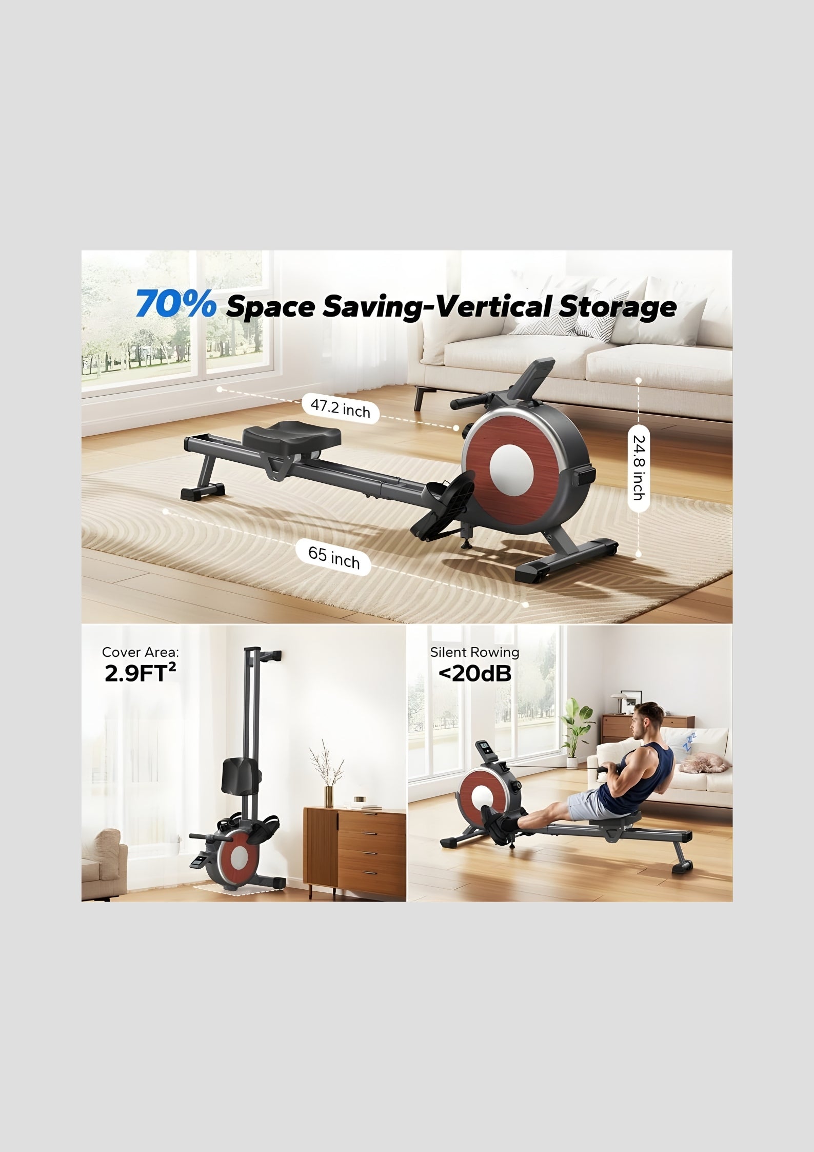 Q1S Auto Electromagnetic Smart Rower
