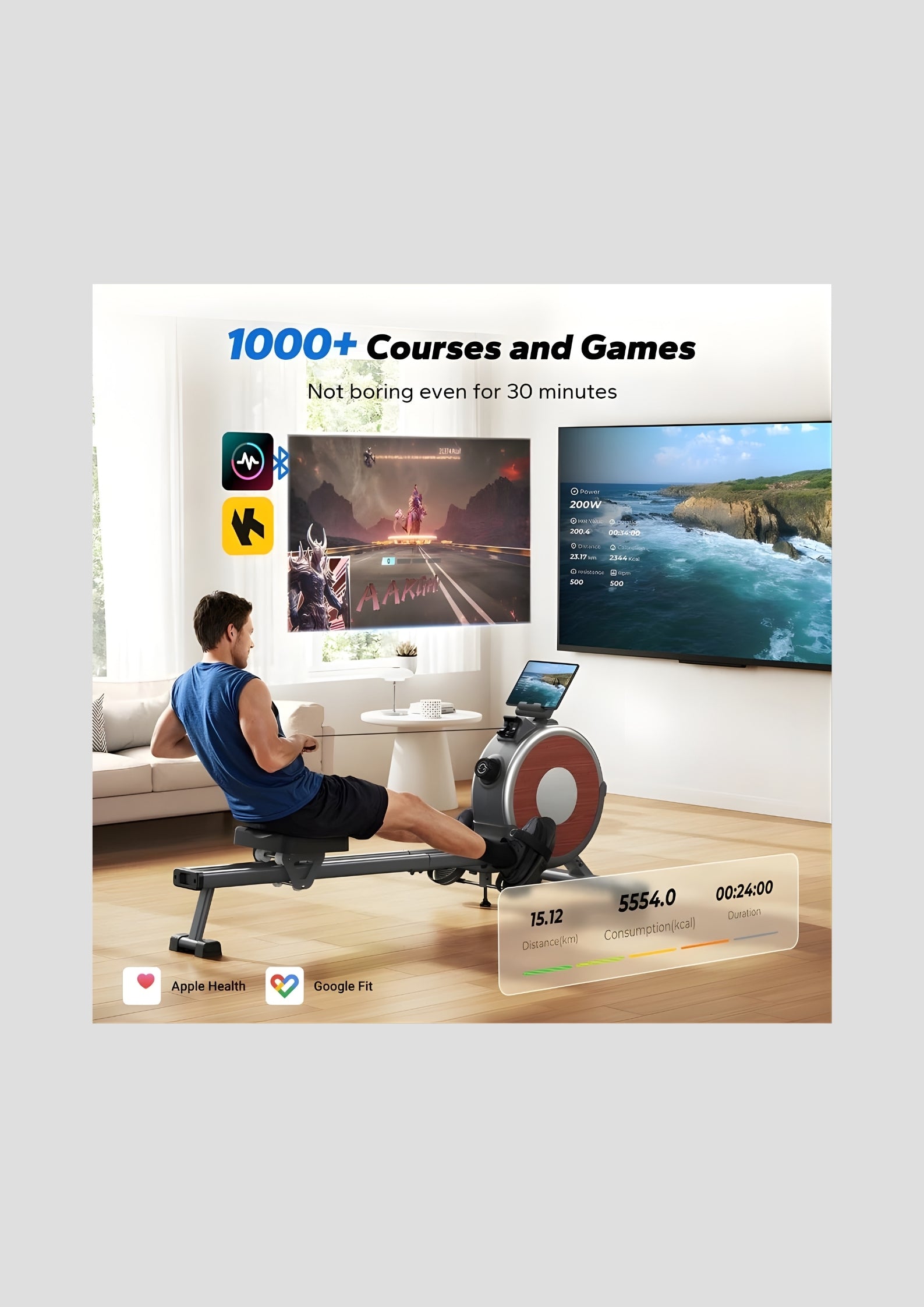 Q1S Auto Electromagnetic Smart Rower