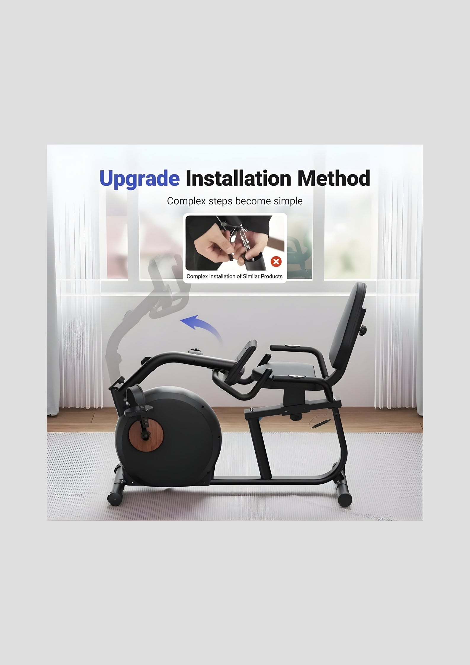S23 Recumbent Bike With Resistance Bands