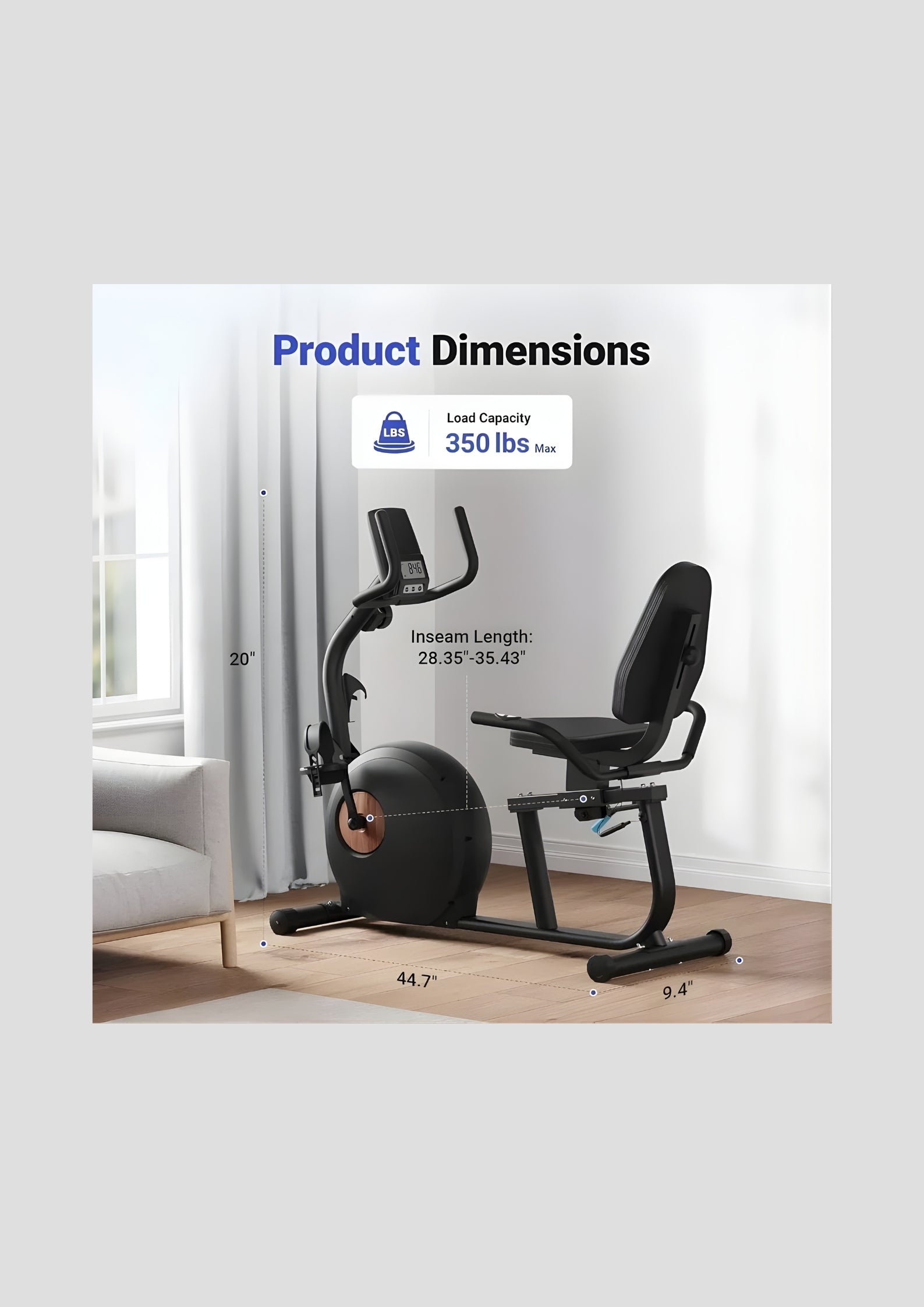 S23 Recumbent Bike With Resistance Bands