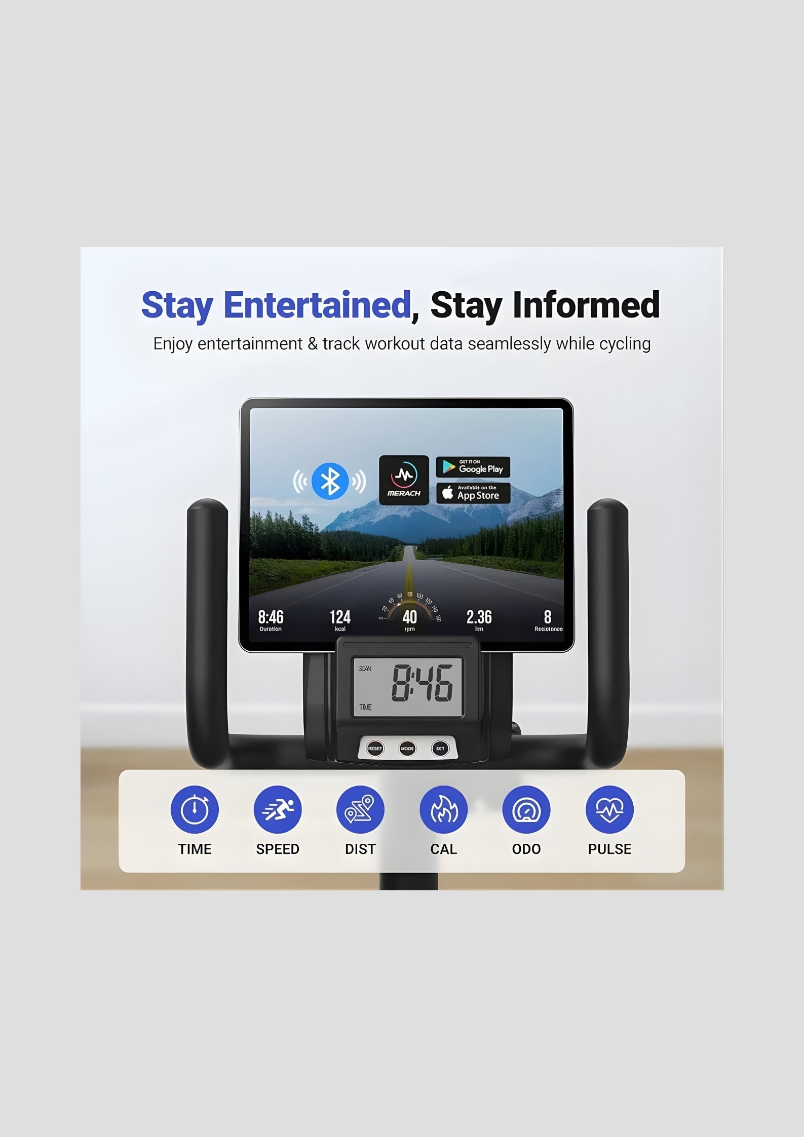 S23 Recumbent Bike With Resistance Bands