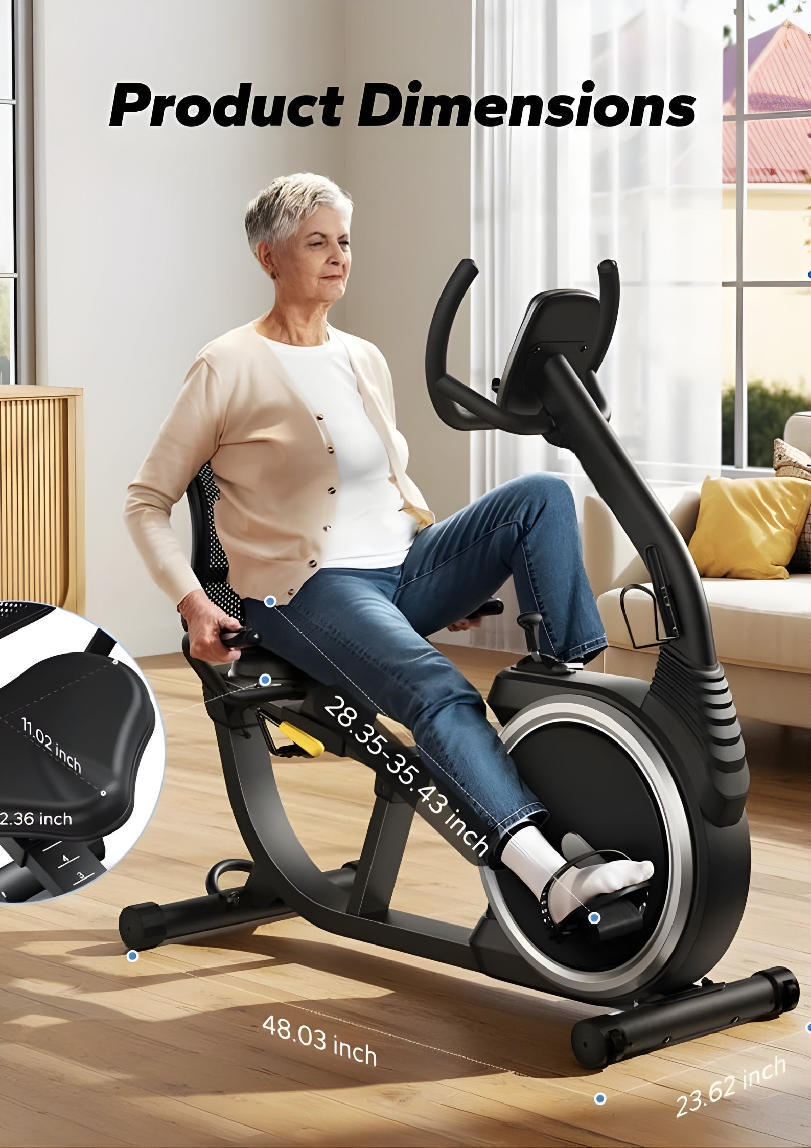 S19 Recumbent Exercise Bike for Home