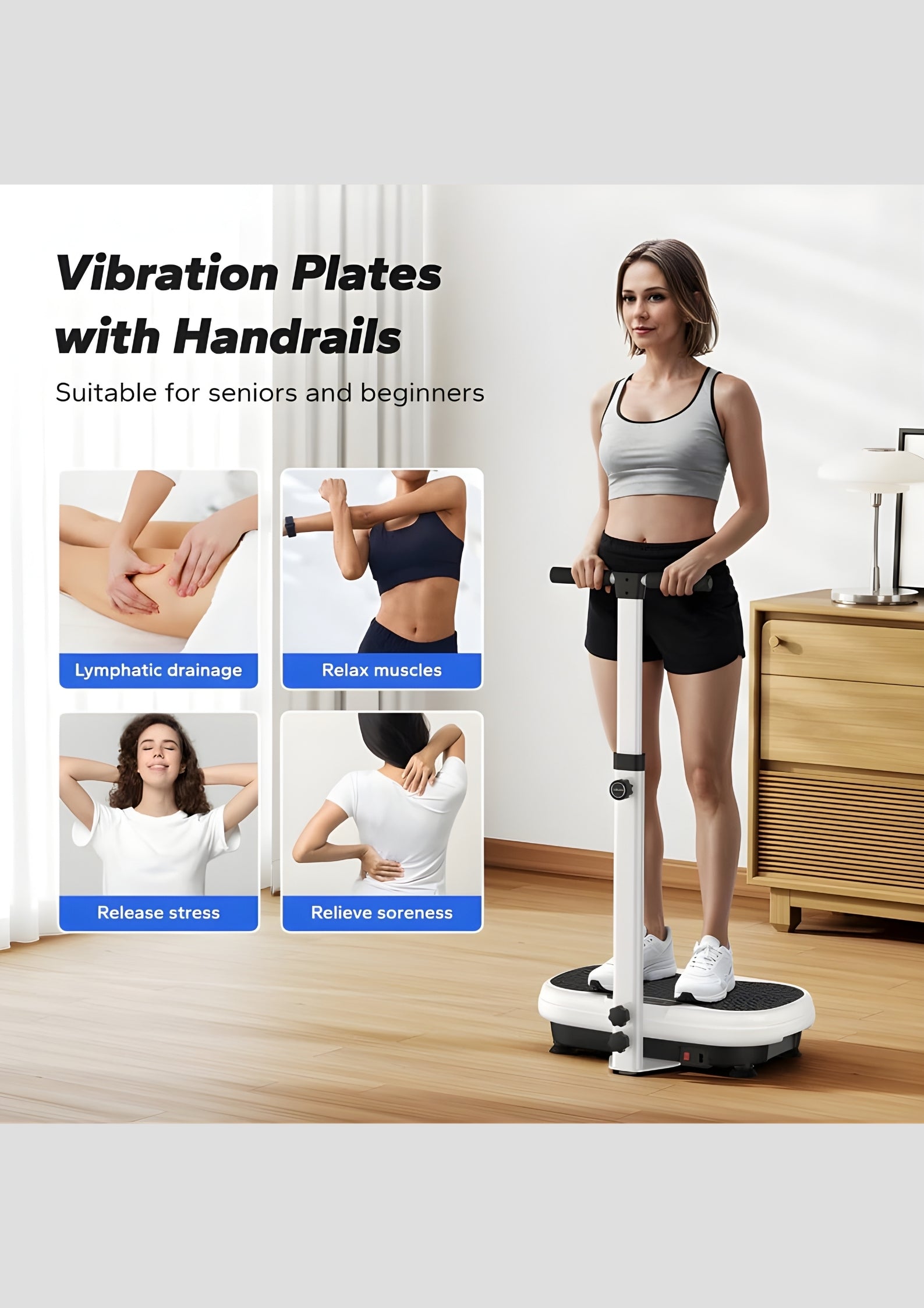 SurgeVib V41 Handrail Standing Vibration Plate