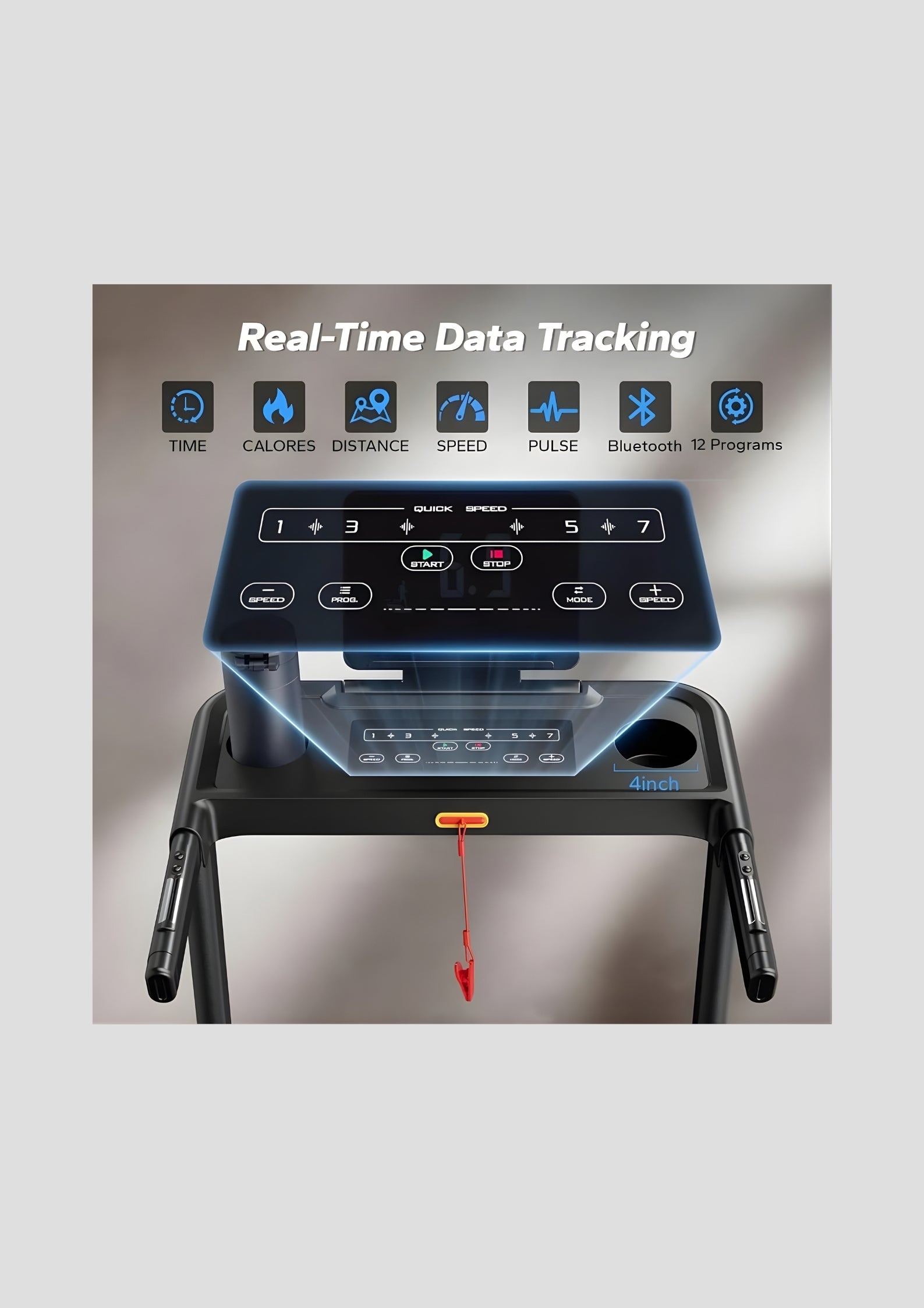 T12 Foldable Treadmill with 15% Auto Incline