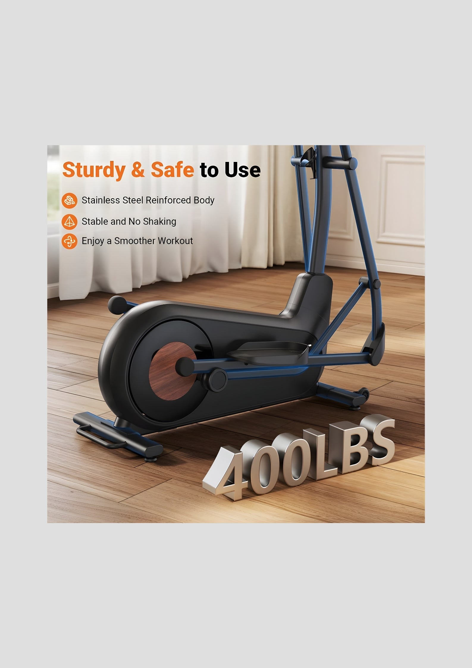 E27 Self-Powered Elliptical Machine with 470mm Stride