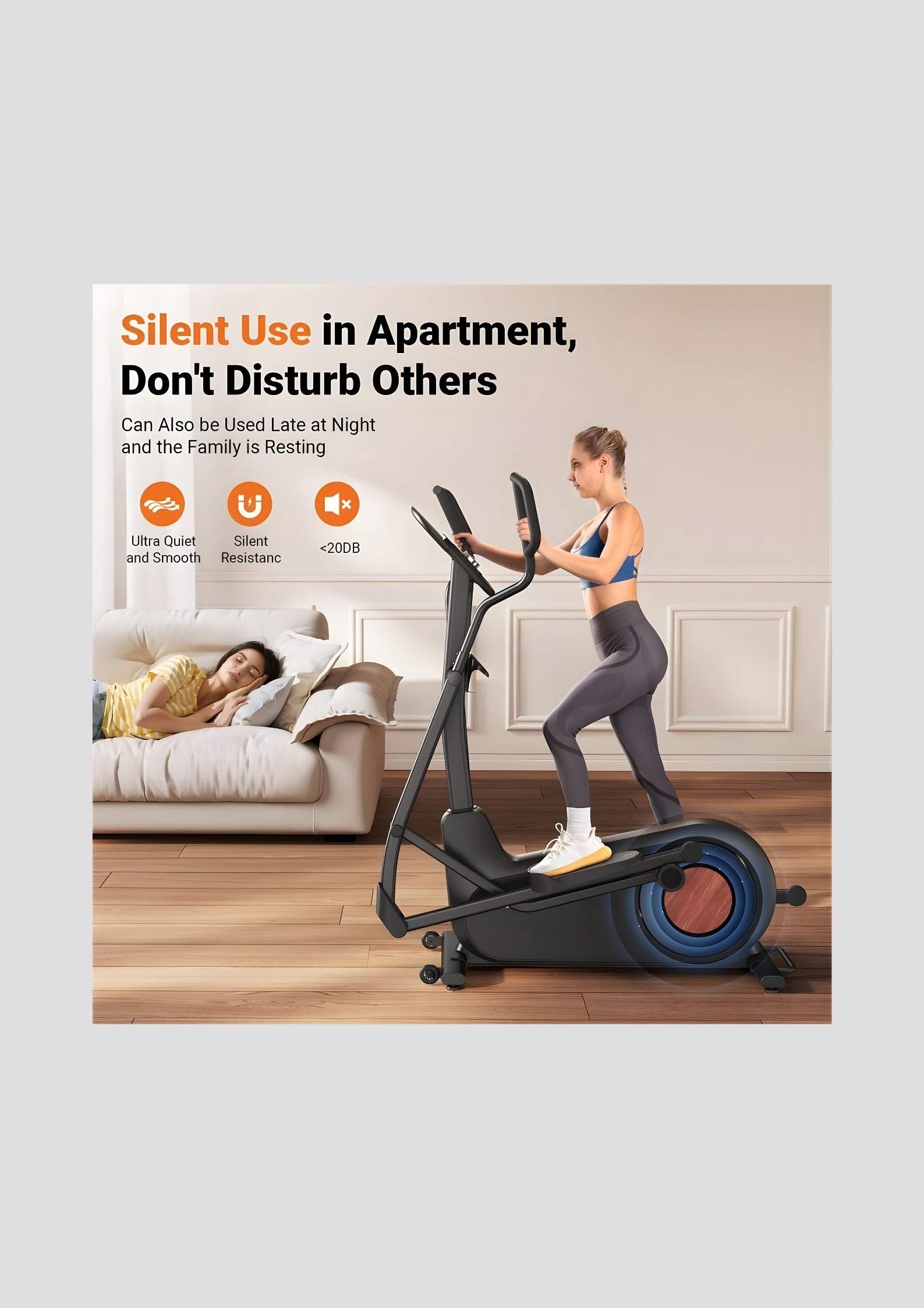 E27 Self-Powered Elliptical Machine with 470mm Stride