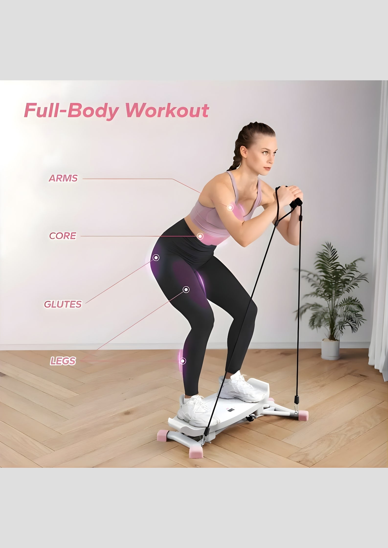 Simulated Ski Training Machine with tension ropes