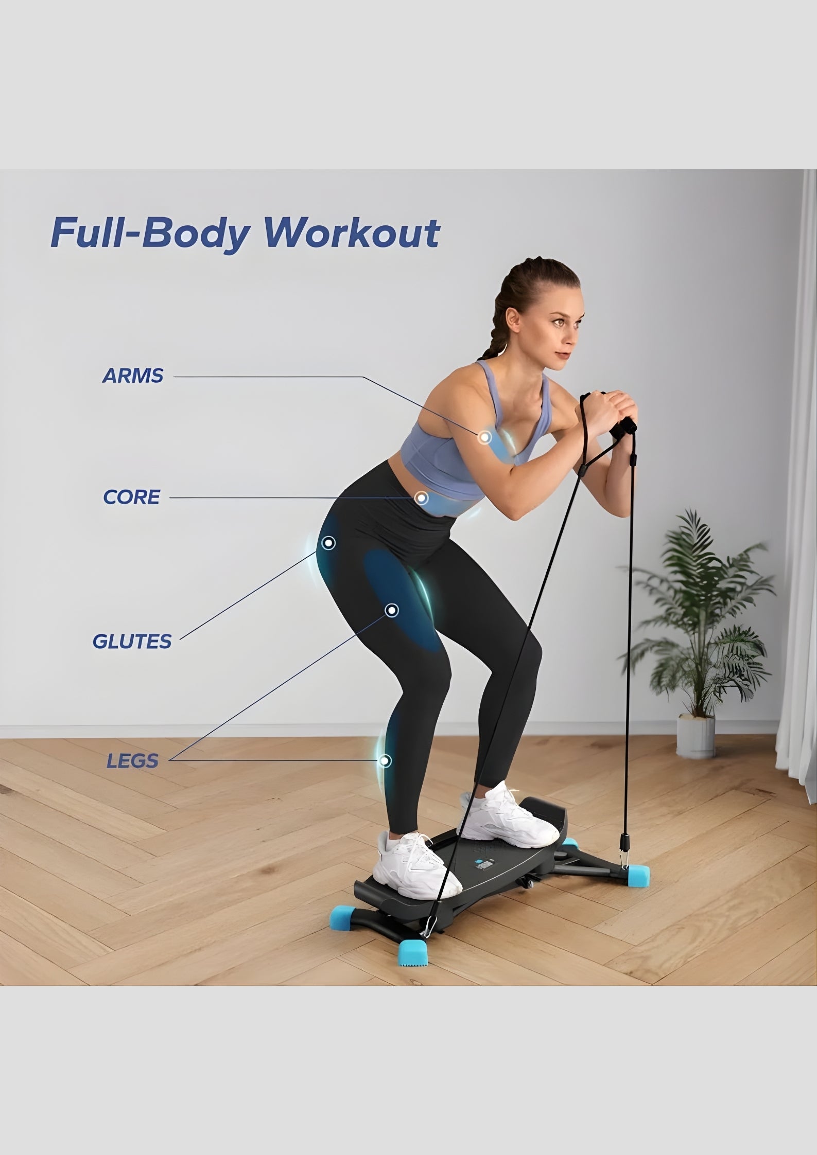 Simulated Ski Training Machine with tension ropes