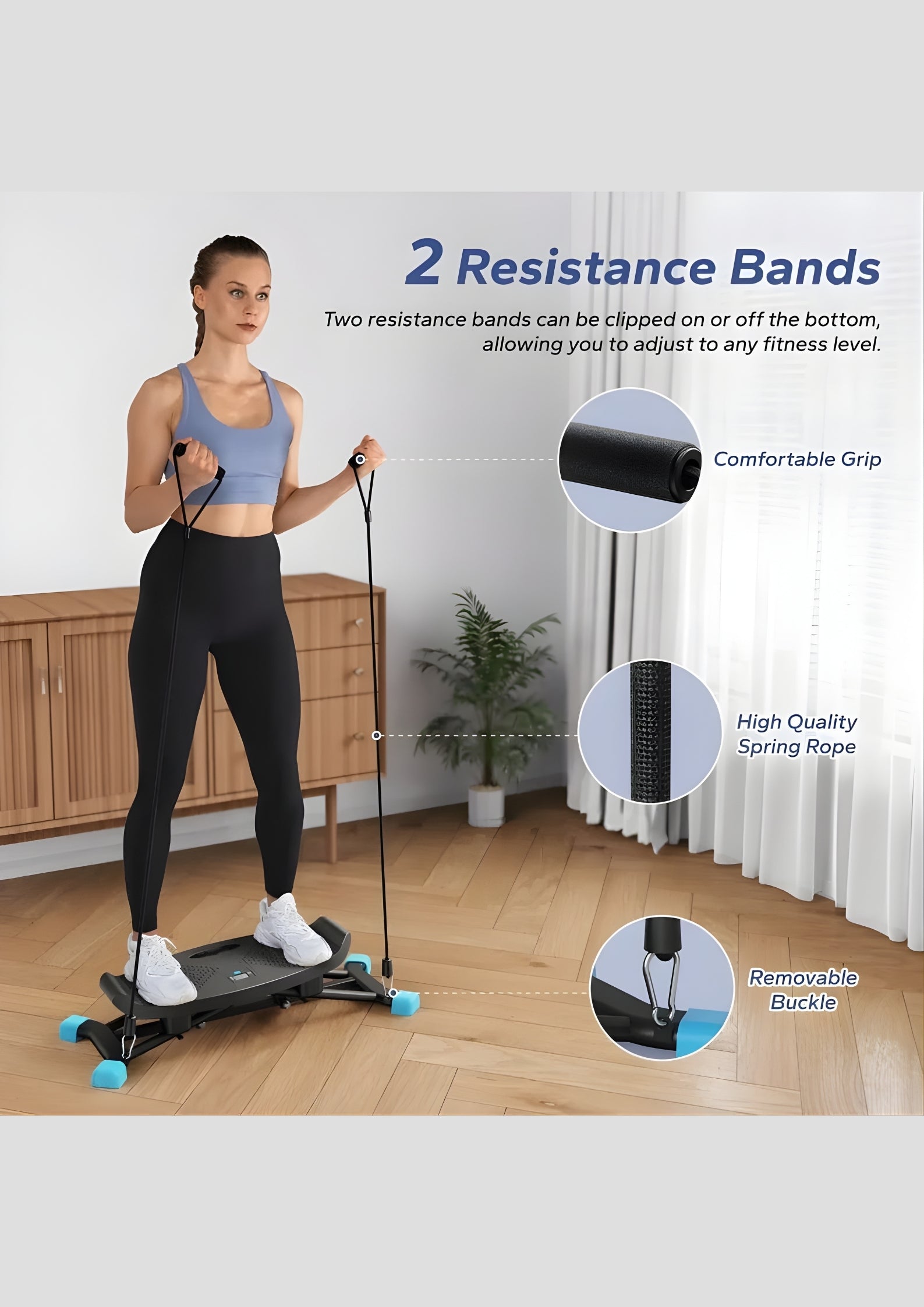 Simulated Ski Training Machine with tension ropes