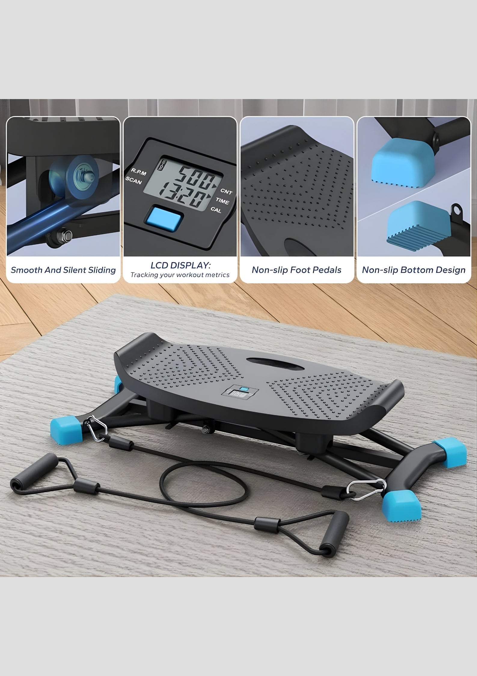 Simulated Ski Training Machine with tension ropes