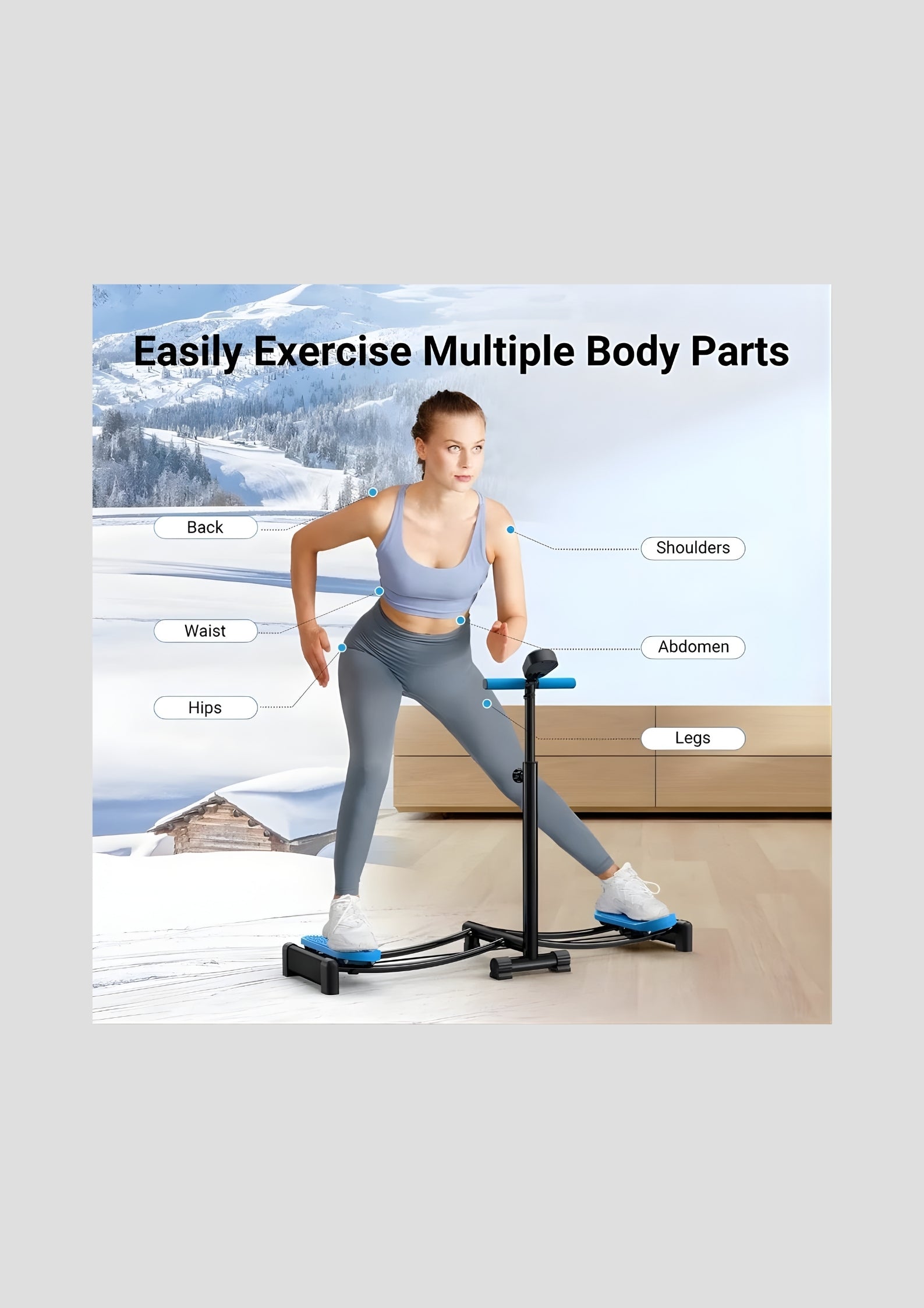 Foldable and Adjustable Height Simulated Ski Trainer