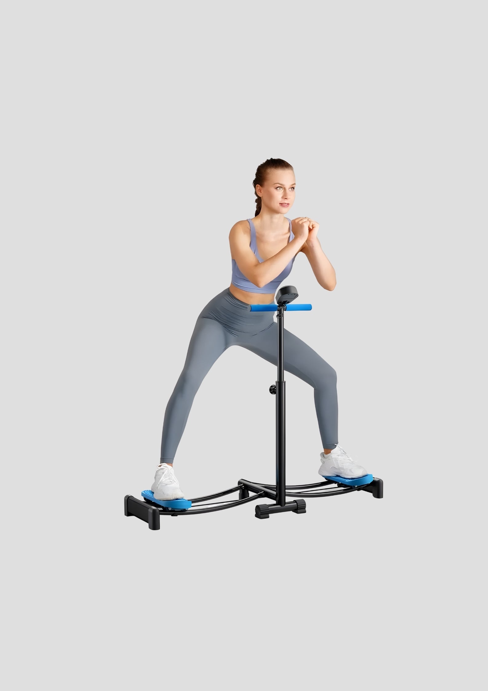 Foldable and Adjustable Height Simulated Ski Trainer