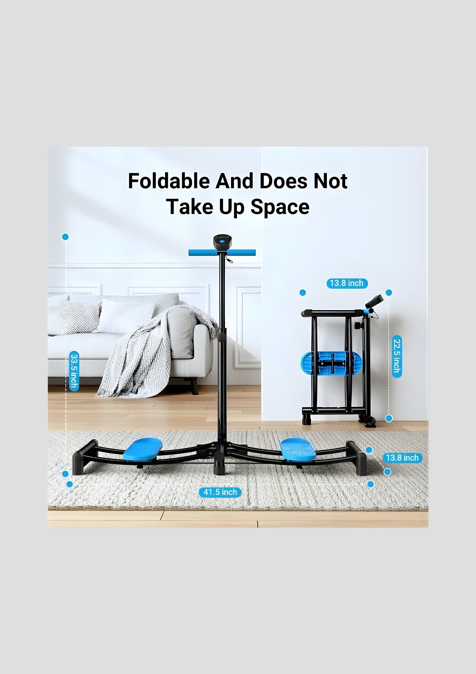 Foldable and Adjustable Height Simulated Ski Trainer