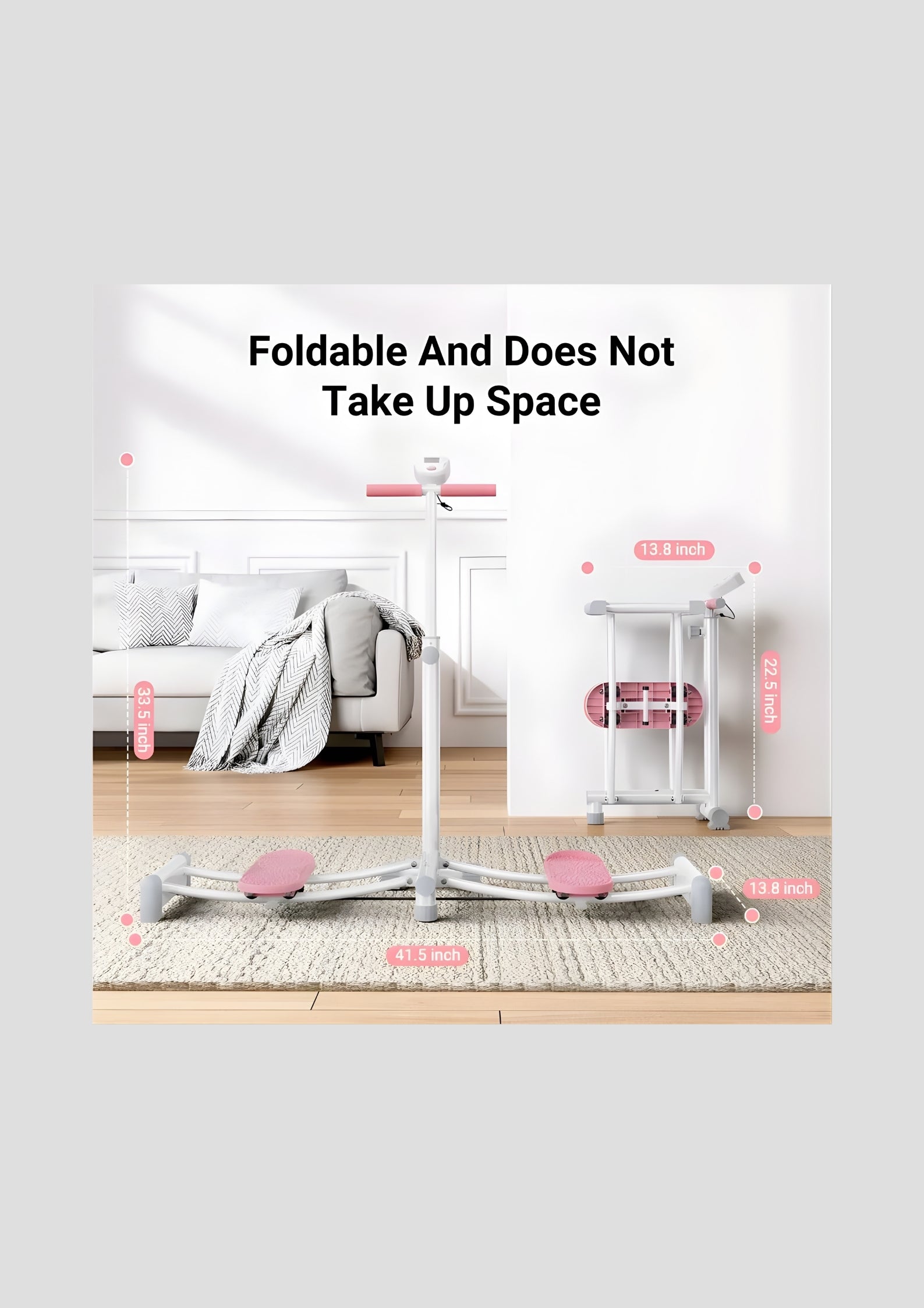 Foldable and Adjustable Height Simulated Ski Trainer