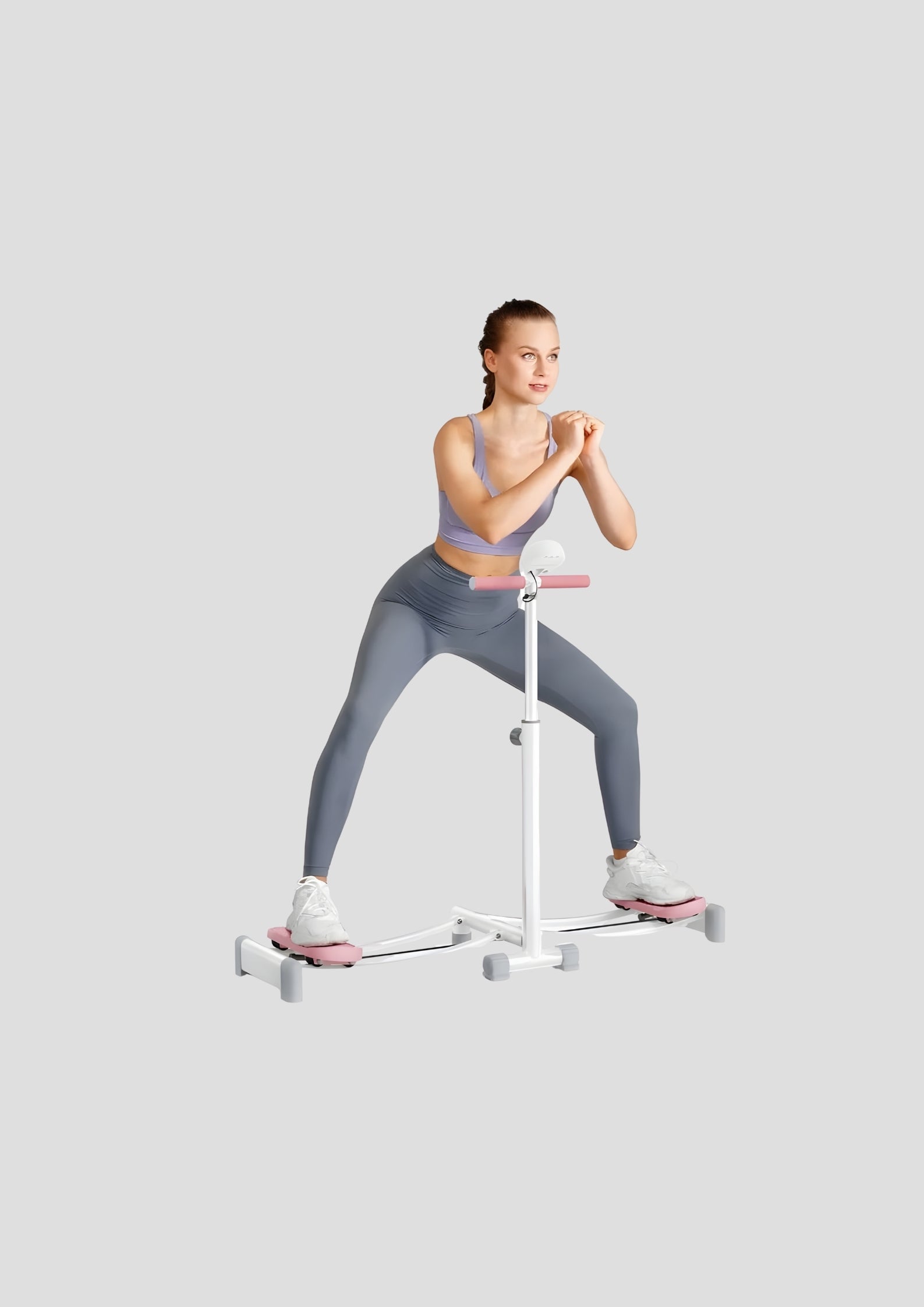 Foldable and Adjustable Height Simulated Ski Trainer