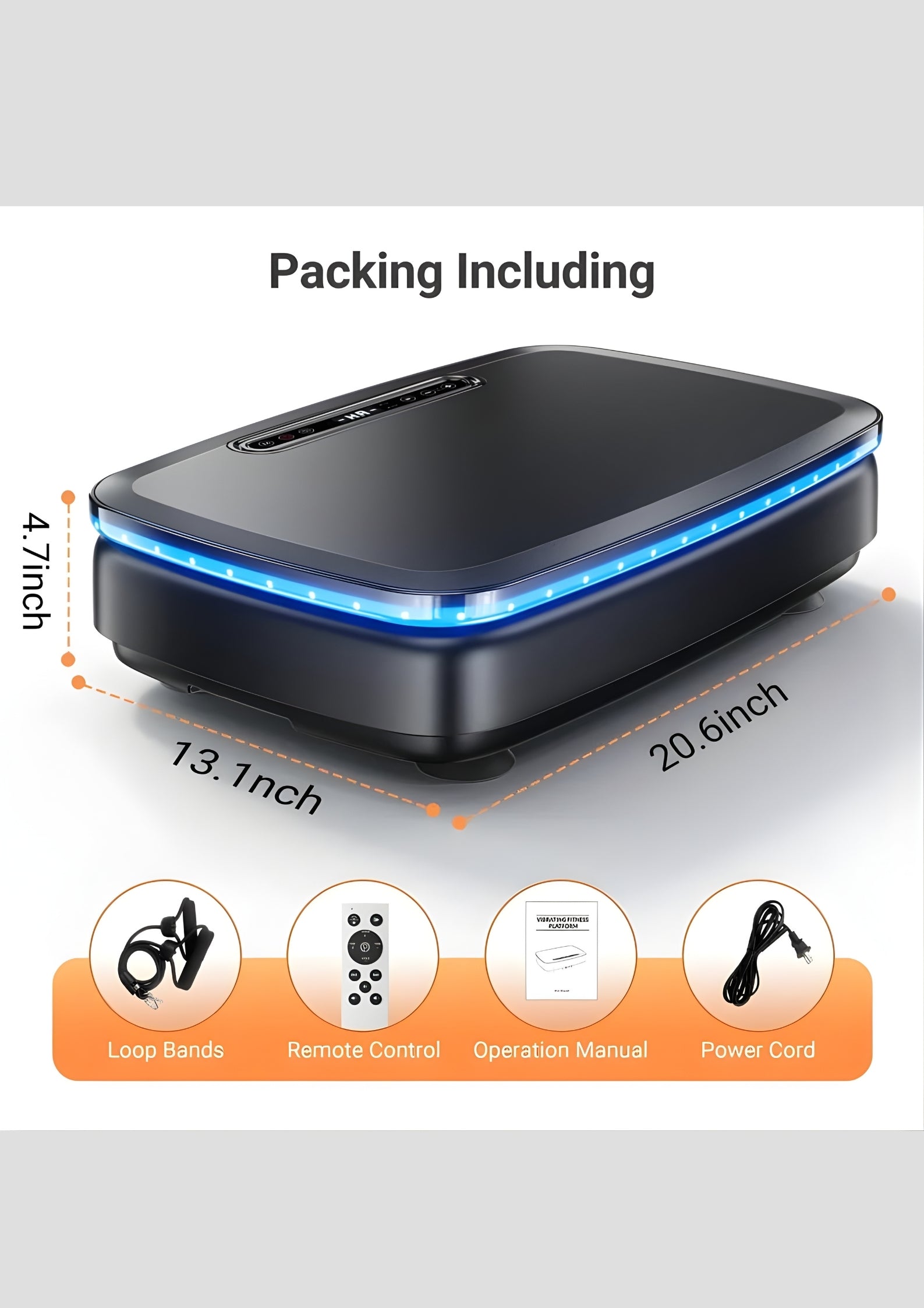 PulseVib V20 Cool Light Vibration Plate with Bands