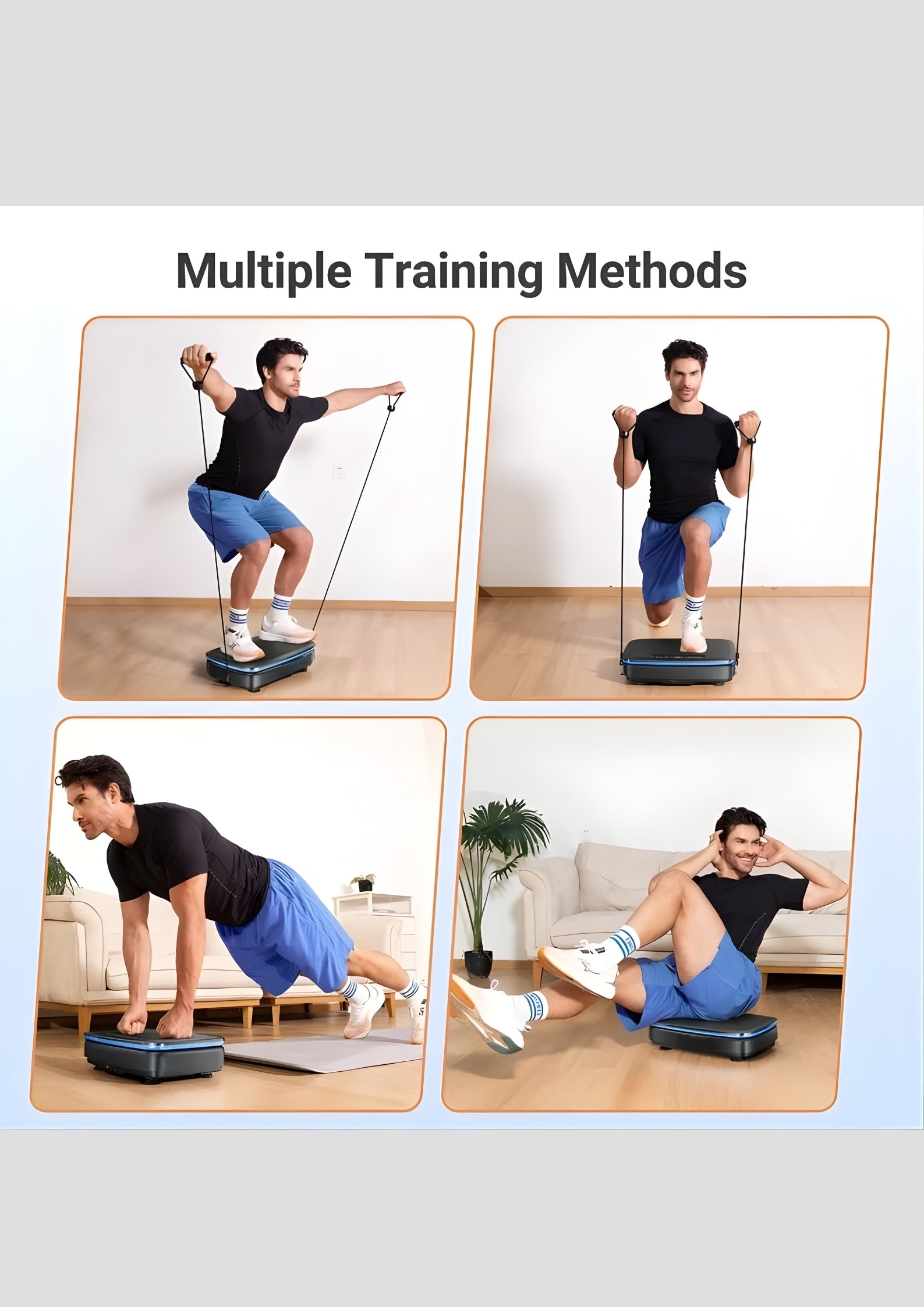 PulseVib V20 Cool Light Vibration Plate with Bands
