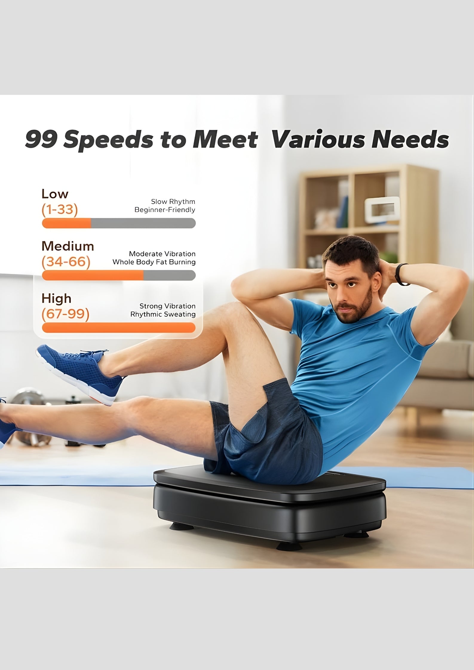 PulseVib V20 Cool Light Vibration Plate with Bands
