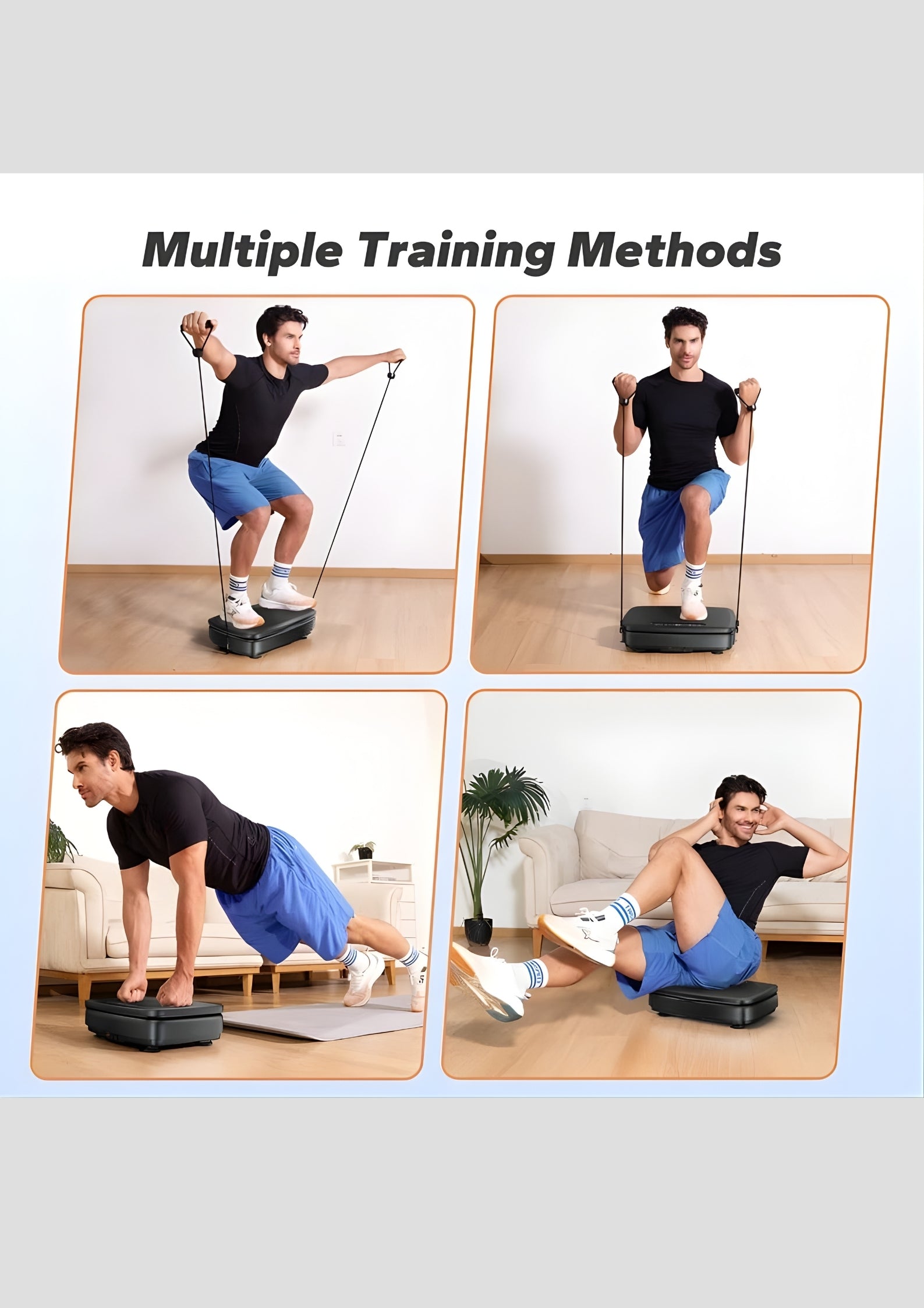 PulseVib V20 Cool Light Vibration Plate with Bands